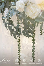 White Eucalyptus Flower Garland Wedding Arch 9 FT in 9ft in Wht-sage Green, alternate view 6
