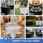 White Fitted Table Cloth-Spandex Elastic Round Table Covers 4ft, alternate view 3