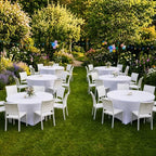 White Fitted Table Cloth-Spandex Elastic Round Table Covers 4ft, alternate view 4
