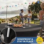 White Fitted Table Cloth-Spandex Elastic Round Table Covers 4ft, alternate view 5