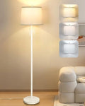 White Floor Lamp for Living Room 55-65" Adjustable Height Modern Standing Lamp with Pull Chain Tall Pole Light
