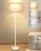 White Floor Lamp for Living Room 55-65" Adjustable Height Modern Standing Lamp with Pull Chain Tall Pole Light