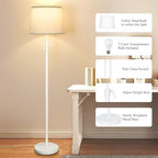 White Floor Lamp for Living Room 55-65" Adjustable Height Modern Standing Lamp with Pull Chain Tall Pole Light, alternate