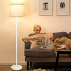White Floor Lamp for Living Room 55-65" Adjustable Height Modern Standing Lamp with Pull Chain Tall Pole Light, alternate