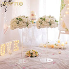 White Flower Balls for Table Centerpieces, 2 Pcs Large Fake Roses in White, alternate view 2
