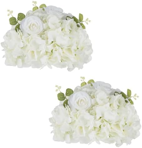 White Flower Centerpieces for Tables: 2 Pcs Artificial Rose Ball in White