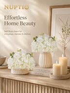 White Flower Centerpieces for Tables: 2 Pcs Artificial Rose Ball in White, alternate view 7