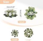 White Flower Wreath for Table Centerpieces, 9.05 Inch, Set of 2 in White, alternate view 4