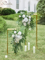 White Flowers Artificial Silk Fake Roses Flowers for Wedding Decor, alternate view 3