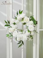 White Flowers Artificial Silk Fake Roses Flowers for Wedding Decor, alternate view 5