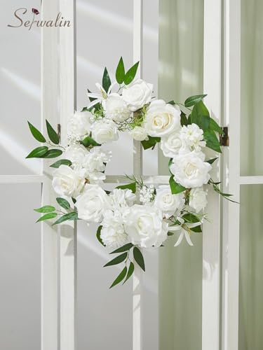 White Flowers Artificial Silk Fake Roses Flowers for Wedding Decor, alternate view 5