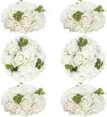 White Flowers Balls for Centerpieces: 11.8in Diam, 6 Pcs in White