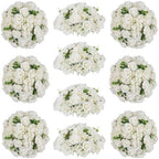 White Flowers Balls for Centerpieces: 14.2in Diam, 10 Pcs in White