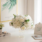 White Flowers Balls for Centerpieces: 14.2in Diam, 10 Pcs in White, alternate view 6