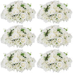 White Flowers Balls for Centerpieces: 15.7in Diam, 6 Pcs in White