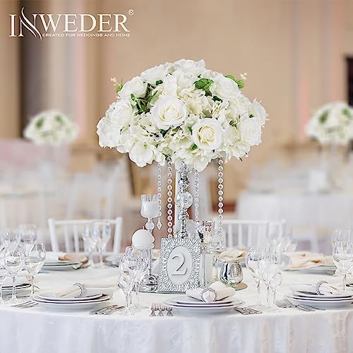 White Flowers Balls for Centerpieces: 15.7in Diam, 6 Pcs in White, alternate view 2