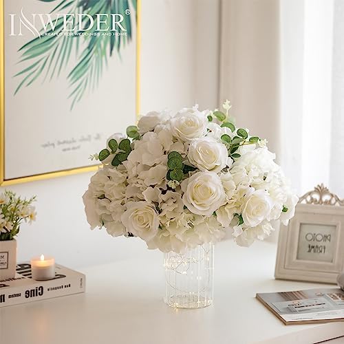 White Flowers Balls for Centerpieces: 15.7in Diam, 6 Pcs in White, alternate view 6