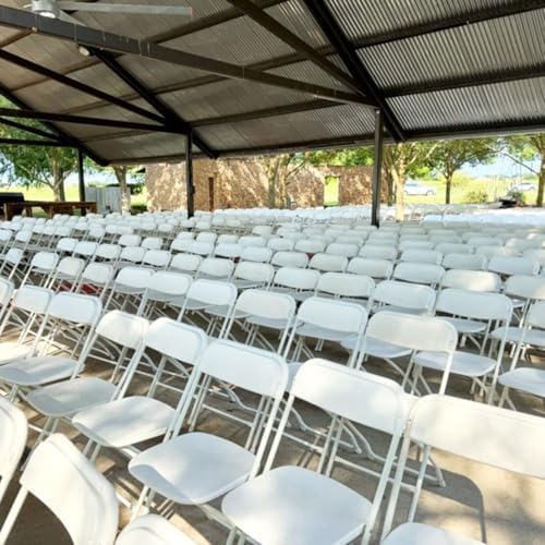 White Folding Chairs 10-Pack, Portable Events Chairs, Plastic Folding Chair, Stylish 650 lb Capacity for Party, alternate