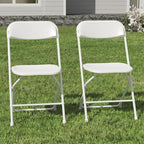 White Folding Chairs 2 Pack for School Events Wedding Parties Picnic