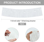 White Fringe Garland Banner 3Pack 30ft Wall Tinsel Foil Streamers in White, alternate view 2