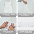 White Fringe Garland Banner 3Pack 30ft Wall Tinsel Foil Streamers in White, alternate view 3