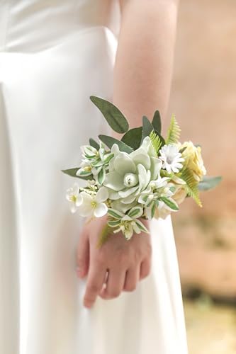 White Green Artificial Flowers Combo Box Set Fake Flowers Bulk Flower Leaf with Stems for DIY Wedding Bouquets, alternate