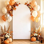 White Halloween Arch Backdrop Cover 6.6FT Spandex Fitted Photo Arch Covers in 3.3ftx6.6ft in White, alternate view 3