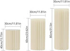 White Honeycomb Pillar Flower Stands 3Pcs - Foldable Cardboard Cylinder Columns 11.8" Diameter, 15.7/23.6/31.5", alternate