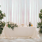 White Iridescent Sequin Backdrop Curtain 10FTx10FT Glitter White Iridescent Background Drapes Sparkle, alternate view 2