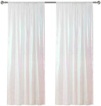 White Iridescent Sequin Backdrop Curtain 2 Panels 2FTx8FT Glitter White Iridescent Background Drapes Sparkle