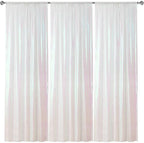 White Iridescent Sequin Backdrop Curtain 3 Panels 2FTx8FT Glitter White Iridescent Background Drapes Sparkle