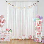 White Iridescent Sequin Backdrop Curtain 4FTx8FT Glitter White Iridescent Background Drapes Sparkle Photography, alternate