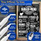 White Liquid Chalk Markers for Blackboard Glass 8 Pack, 20 Pcs Labels in 8 White, alternate view 3