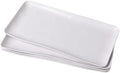 White Melamine Rectangular Serving Platter/Tray, Set of 4, 14 inch in 14" x 7" in White Rectangular platter