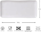 White Melamine Rectangular Serving Platter/Tray, Set of 4, 14 inch in 14" x 7" in White Rectangular platter, alternate view 3