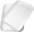 White Melamine Serving Trays (Set of 2) 17” x 12” | Large Reusable Rectangular Party Platters | Serve