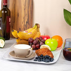 White Melamine Serving Trays (Set of 2) 17” x 12” | Large Reusable Rectangular Party Platters | Serve, alternate view 4