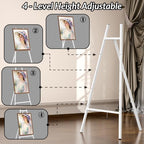 White Metal Easel Stand for Sign, Heavy Duty Art Easel with Adjustable Chain, Tripod Structure,4-Level Height, alternate view