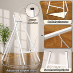 White Metal Easel Stand for Sign, Heavy Duty Art Easel with Adjustable Chain, Tripod Structure,4-Level Height, alternate view