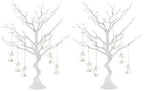 White Ornament Tree, 30 Inch Artificial Christmas Branch, 2 Pcs in White