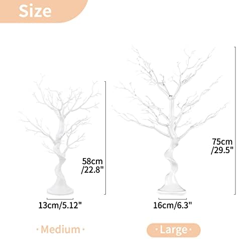 White Ornament Tree, 30 Inch Artificial Christmas Branch, 2 Pcs in White, alternate view 3