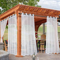 White Outdoor Sheer Curtains for Patio Waterproof 4 Pcs 54x108 Inch in 54x108 Inch in White
