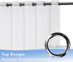 White Outdoor Sheer Curtains for Patio Waterproof 4 Pcs 54x108 Inch in 54x108 Inch in White, alternate view 4