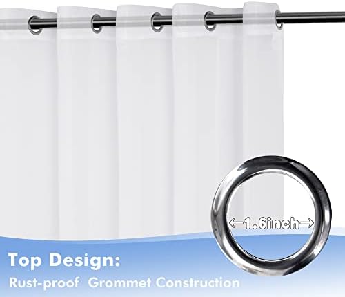 White Outdoor Sheer Curtains for Patio Waterproof 4 Pcs 54x108 Inch in 54x108 Inch in White, alternate view 4