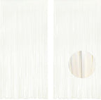 White Party Streamers Decoration - Foil Fringe Backdrop for Daisy Groovy