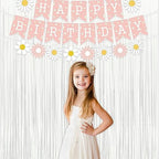 White Party Streamers Decoration - Foil Fringe Backdrop for Daisy Groovy, alternate view 4