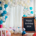 White Party Streamers Foil Fringe Backdrop Curtains Tinsel Streamers Birthday Party Decorations Fringe Backdrop, alternate