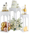White Pedestal Stand for Party, Heavy Duty, 29.5"/25.6"/21.7" Tall