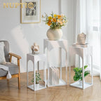 White Pedestal Stand for Party, Heavy Duty, 29.5"/25.6"/21.7" Tall, alternate view 4