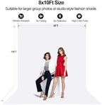 White Photography Backdrop, 8x10 FT White Screen Background for Photoshoot Party Curtain, Studio, Product, alternate view 4